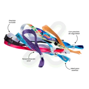 PULSERA DE TELA CON ACCESORIO PLASTICO 1 5CM