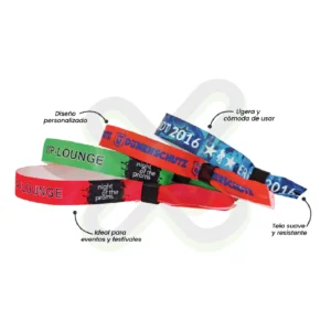 PULSERA DE TELA CON PRECINTO DE SEGURIDAD 1 5 CM