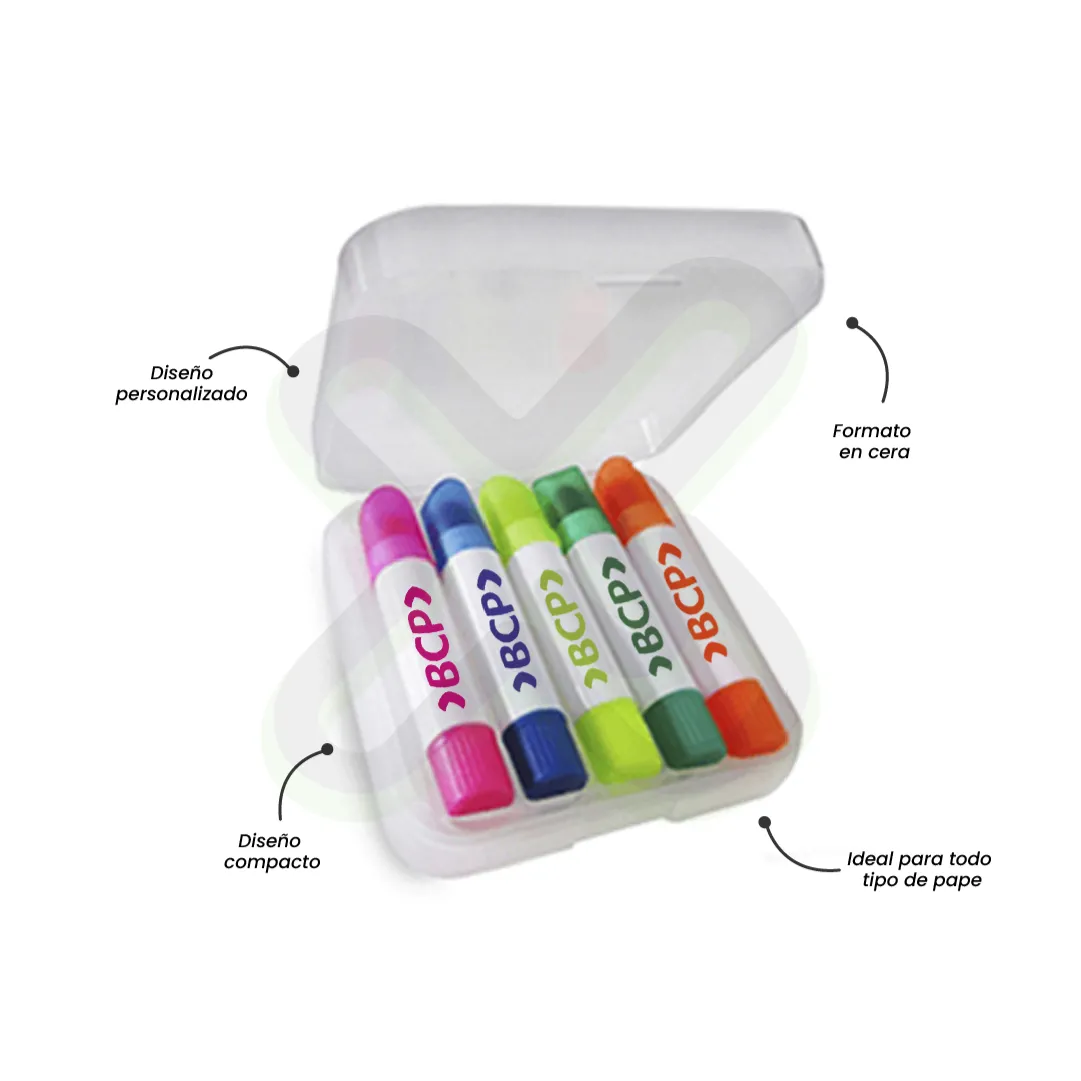 RESALTADOR DE CERA 5 COLORES