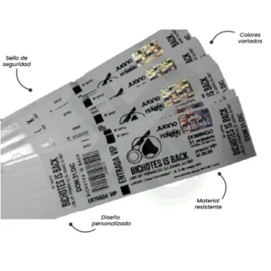 TICKET CON HOLOGRABA O SELLO DE SEGURIDAD