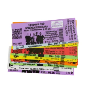 TICKET CON HOLOGRABA O SELLO DE SEGURIDAD