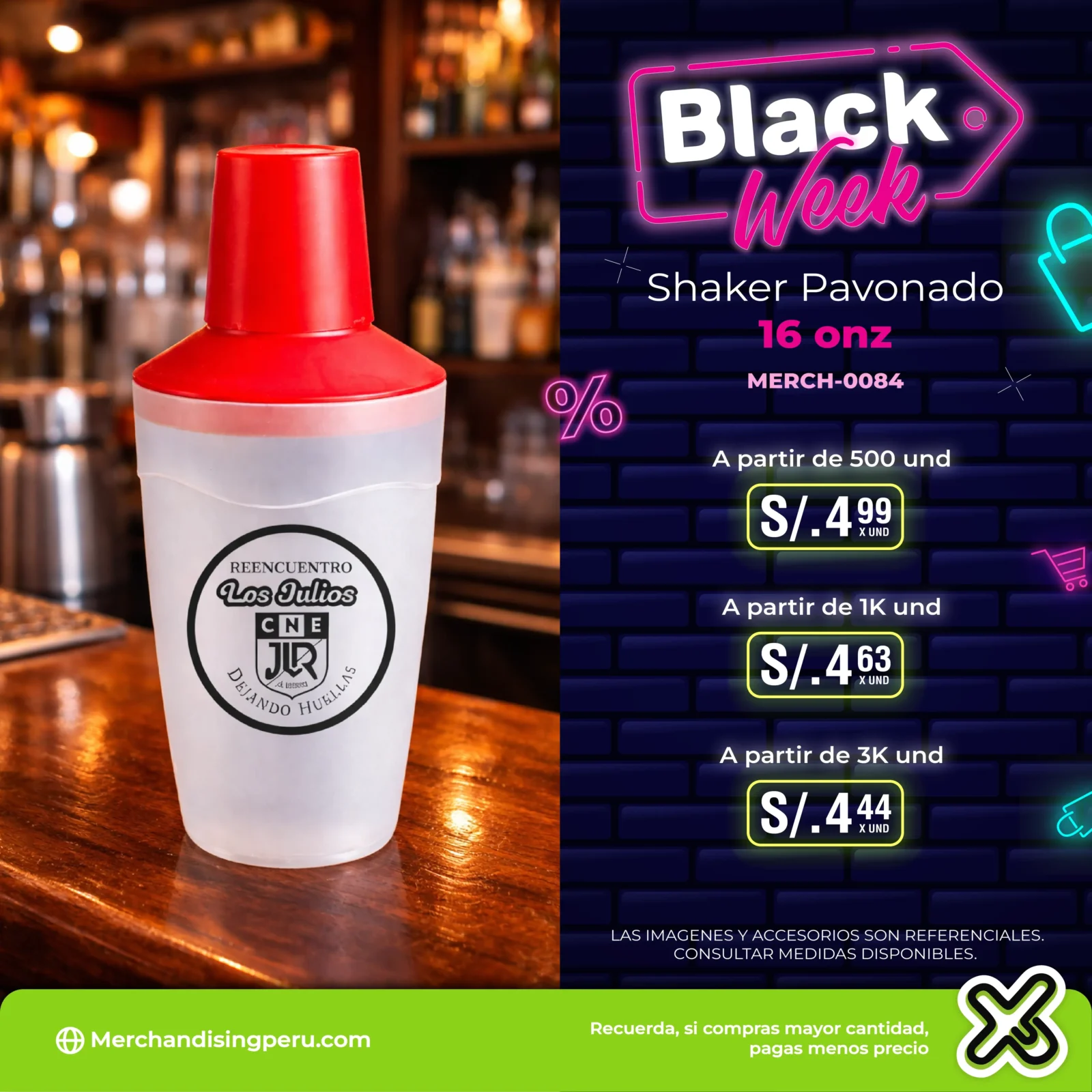 Shaker Pavonado 16 onz