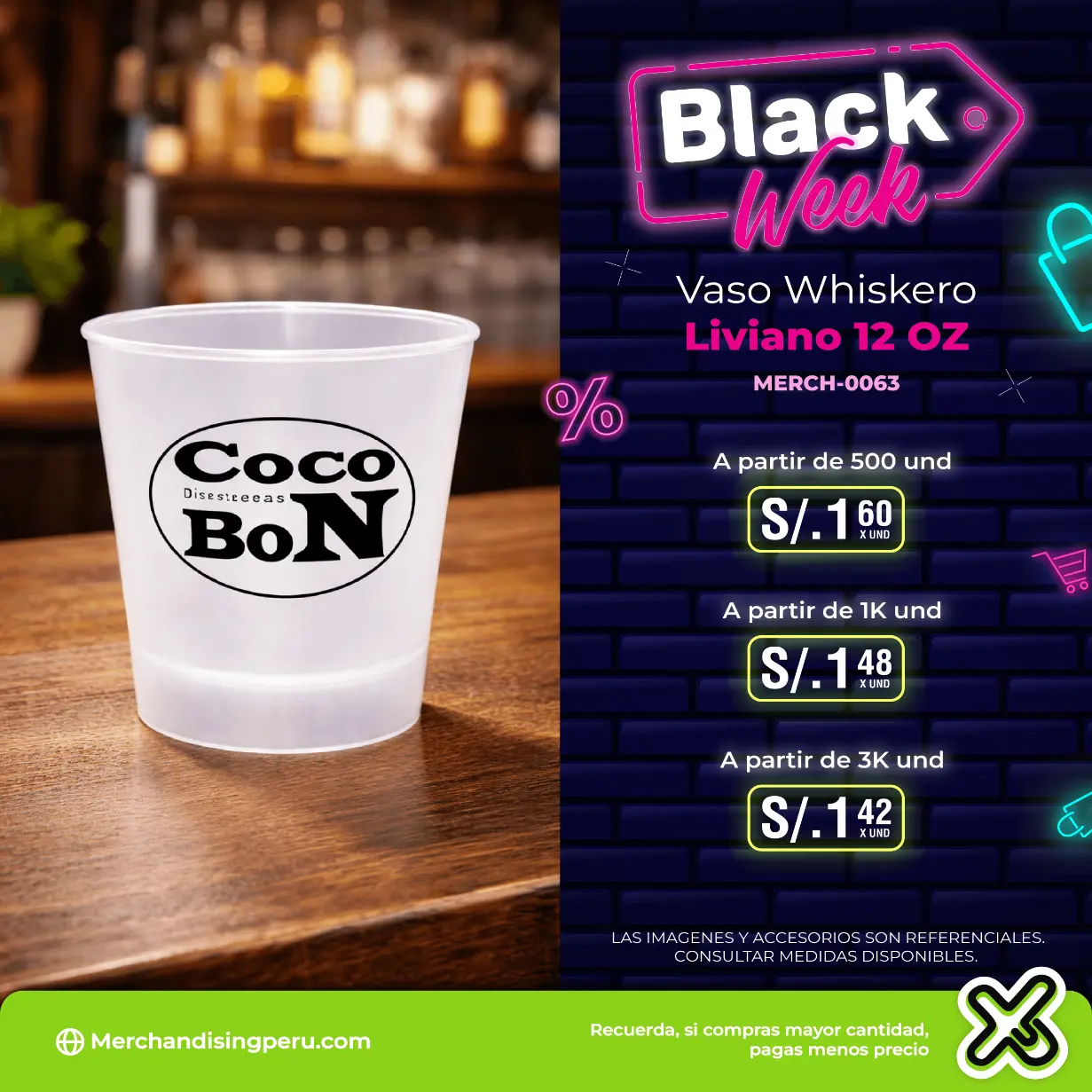 Vaso Whiskero Liviano 12 OZ